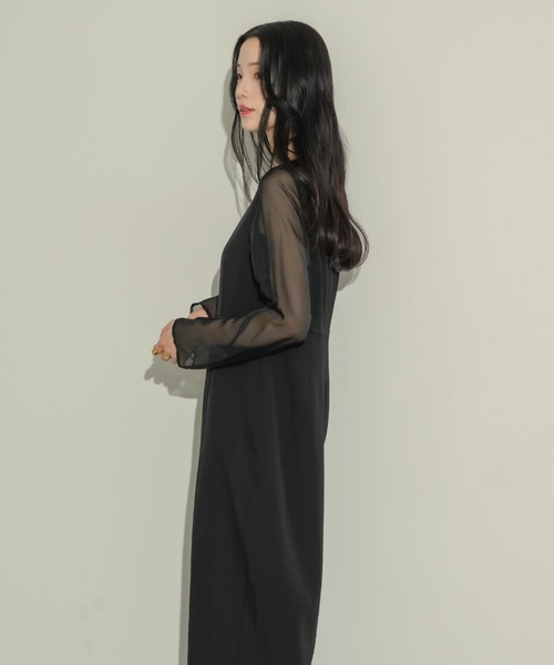 NEUNA（ヌナ）の「シアーアシメペンシルワンピース（ワンピース・レディース・ブラック・LARGE/MEDIUM）」の11枚目の写真