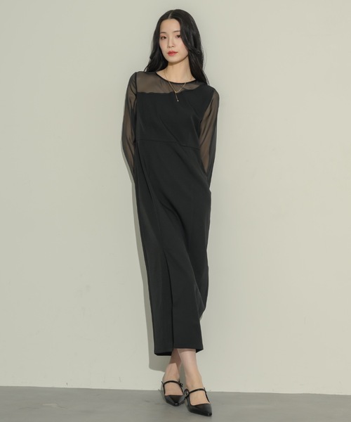 NEUNA（ヌナ）の「シアーアシメペンシルワンピース（ワンピース・レディース・ブラック・LARGE/MEDIUM）」の7枚目の写真