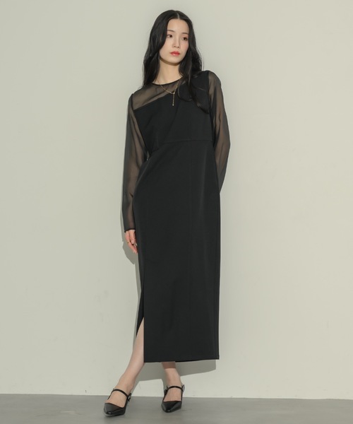 NEUNA（ヌナ）の「シアーアシメペンシルワンピース（ワンピース・レディース・ブラック・LARGE/MEDIUM）」の8枚目の写真