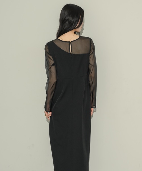 NEUNA（ヌナ）の「シアーアシメペンシルワンピース（ワンピース・レディース・ブラック・LARGE/MEDIUM）」の12枚目の写真