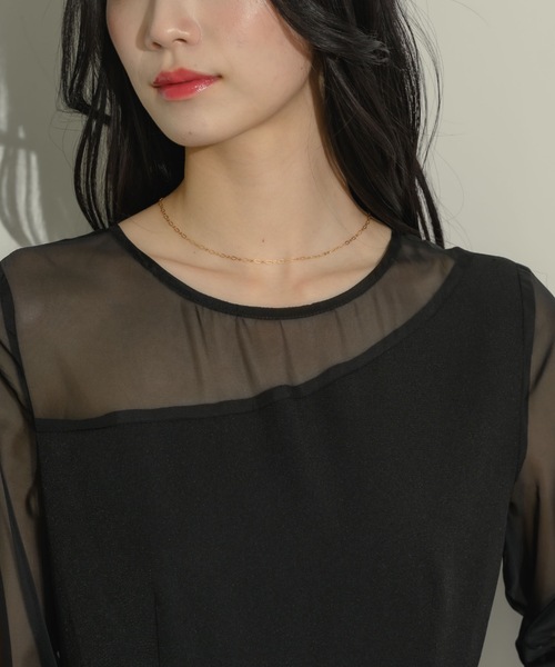 NEUNA（ヌナ）の「シアーアシメペンシルワンピース（ワンピース・レディース・ブラック・LARGE/MEDIUM）」の13枚目の写真