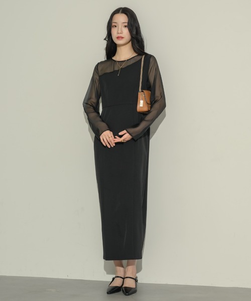 NEUNA（ヌナ）の「シアーアシメペンシルワンピース（ワンピース・レディース・ブラック・LARGE/MEDIUM）」の22枚目の写真