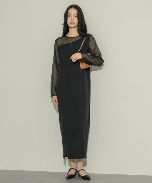 NEUNA（ヌナ）の「シアーアシメペンシルワンピース（ワンピース・レディース・ブラック・LARGE/MEDIUM）」の20枚目の写真