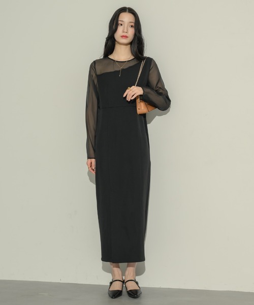 NEUNA（ヌナ）の「シアーアシメペンシルワンピース（ワンピース・レディース・ブラック・LARGE/MEDIUM）」の21枚目の写真
