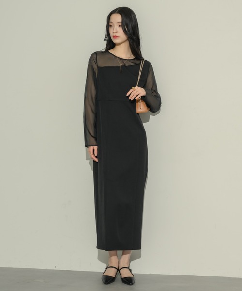 NEUNA（ヌナ）の「シアーアシメペンシルワンピース（ワンピース・レディース・ブラック・LARGE/MEDIUM）」の18枚目の写真