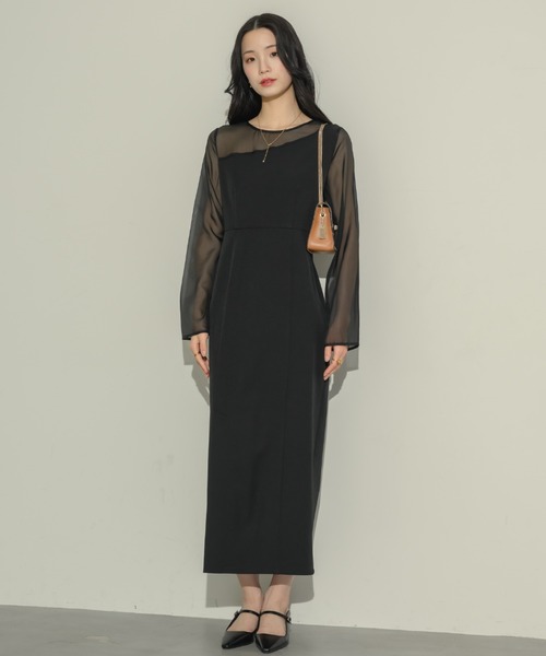 NEUNA（ヌナ）の「シアーアシメペンシルワンピース（ワンピース・レディース・ブラック・LARGE/MEDIUM）」の19枚目の写真
