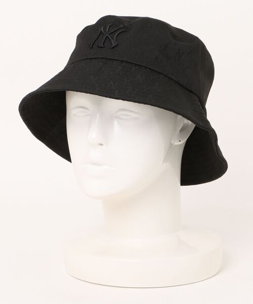 MLB（メジャーリーグベースボール）の「MLB /【MLB】日本未発売モデル MLB korea エムエルビー コリア 総柄 モノグラム バケットハット 刺繍 / 32CPHE111（ハット・レディース・ベージュ/ブラック・FREE）」の6枚目の写真