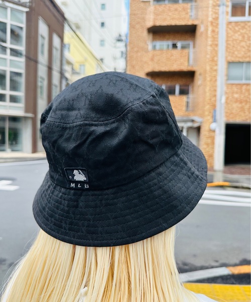 MLB（メジャーリーグベースボール）の「MLB /【MLB】日本未発売モデル MLB korea エムエルビー コリア 総柄 モノグラム バケットハット 刺繍 / 32CPHE111（ハット・レディース・ベージュ/ブラック・FREE）」の5枚目の写真