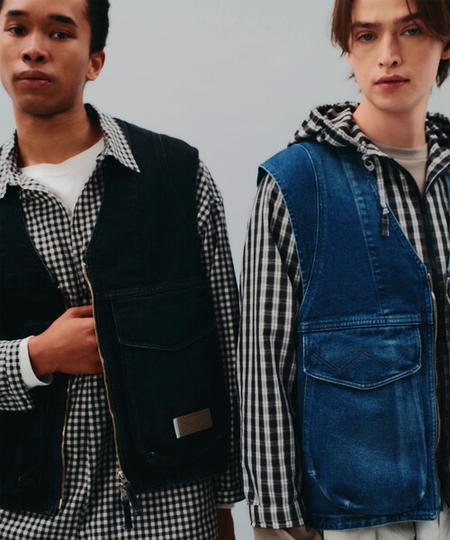 最終値下げ!PUBLIC TOKYO PERTEXベスト PUBLIC TOKYO × Wrangler】ROPELOGO JEAN VEST（ベスト