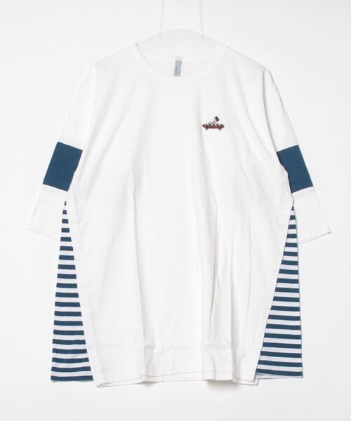 Emago（イマゴ）の「EMAGO 配色切替えチュニック（Tシャツ/カットソー・レディース・パープル/ホワイト/ブラック・FREE）」の17枚目の写真