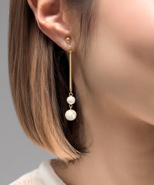 tone(トーン)の「【As】【金属アレルギー対応】NO.172 コットンパール ロングスティックイヤリング(ニッケルフリー)(MA)(イヤリング・レディース・ゴールド系2/シルバー系2/シルバー/ゴールド/ゴールド系3/シルバー系3・FREE)」の8枚目の写真