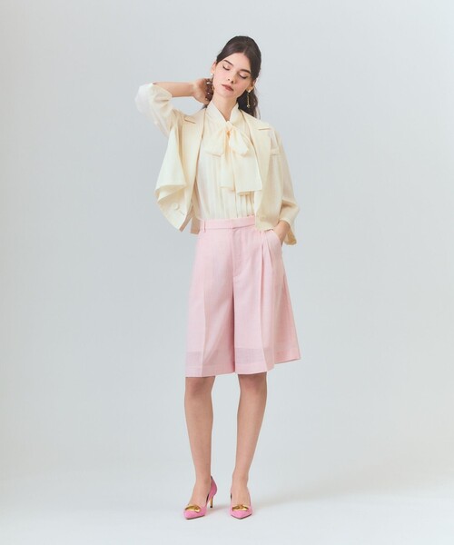 GRACE CLASS（グレースクラス）の「リネンライクシアージャケット（その他アウター・レディース・ブラック/ピンク/キナリ・36/38）」の8枚目の写真