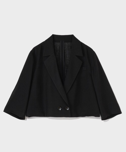 GRACE CLASS（グレースクラス）の「リネンライクシアージャケット（その他アウター・レディース・ブラック/ピンク/キナリ・36/38）」の5枚目の写真