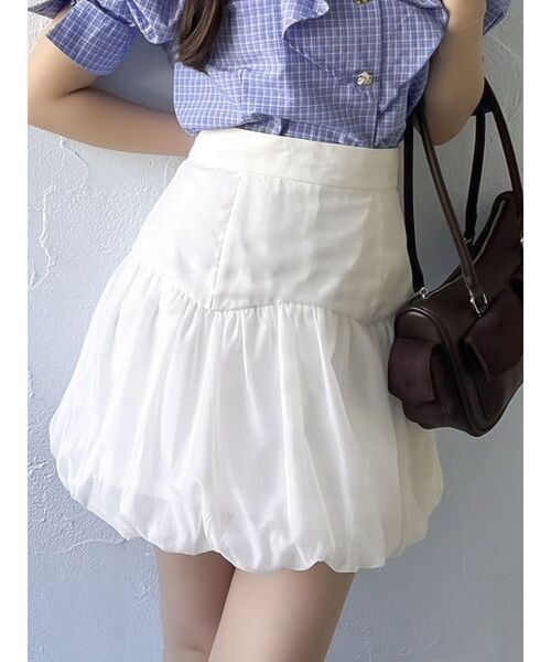 dazzlin（ダズリン）の「バリエバルーンミニスカート（スカート・レディース・オフホワイト/ブラック/インディゴブルー・SMALL/MEDIUM）」の2枚目の写真