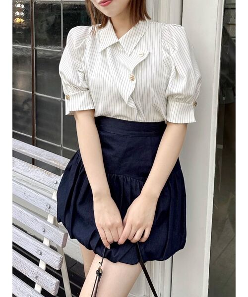 dazzlin（ダズリン）の「バリエバルーンミニスカート（スカート・レディース・オフホワイト/ブラック/インディゴブルー・SMALL/MEDIUM）」の19枚目の写真