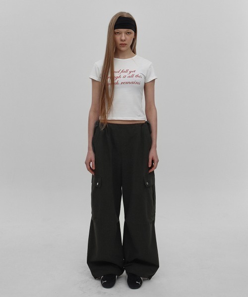 セール】[MADE] ラボンレタリングキャップスリーブ半袖Tシャツ