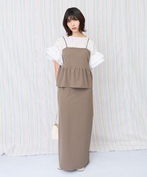 JETSET SOLO PLUS | 【FONT LAB】カットジョーゼットペプラムキャミワンピース(ワンピース)