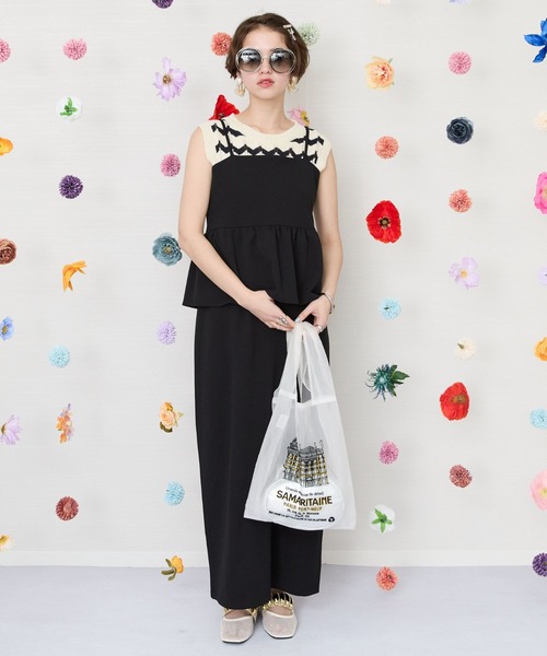 JETSET SOLO PLUS （ジェットセットソロプラス）の「【FONT LAB】カットジョーゼットペプラムキャミワンピース（ワンピース・レディース・モカ/アイボリー/ブラック・FREE）」の12枚目の写真