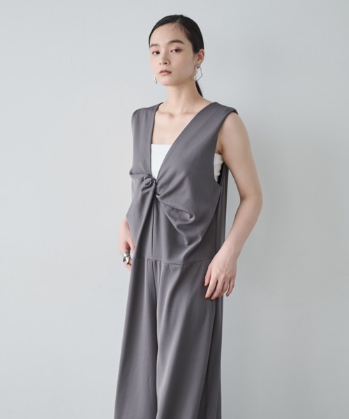 AIC.（エーアイシー）の「２WAYノットデザインオールインワン（つなぎ/オールインワン・レディース・チャコールグレー/ブラック・FREE）」の3枚目の写真