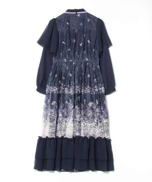 【新品】axes femme フラワーパネルPTレースワンピース フラワーパネルプリントレースワンピース【期間限定価格