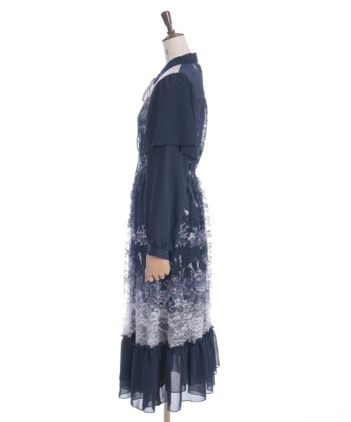 axes femme(アクシーズファム)の「フラワーパネルプリントレースワンピース(ワンピース・レディース・ワイン/サックスブルー/ネイビー・FREE)」の22枚目の写真
