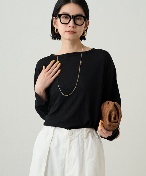 LOUNGEDRESS(ラウンジドレス)の「シアーオーバーロンT(Tシャツ/カットソー・レディース・ピンク/オフホワイト/ブラック・FREE)」の16枚目の写真