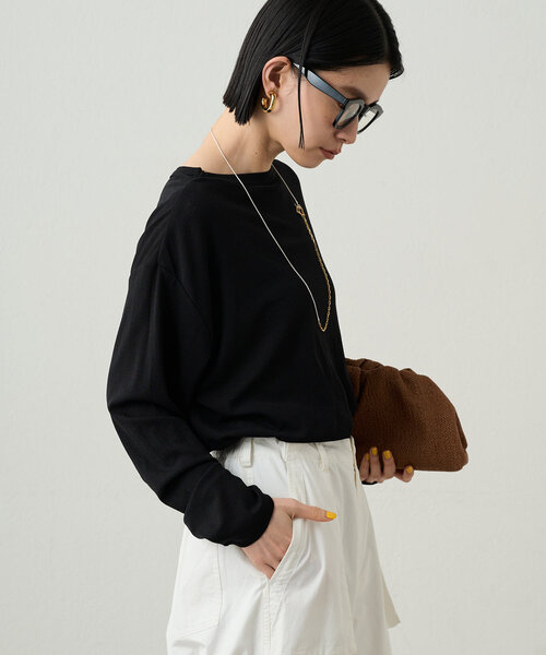 LOUNGEDRESS(ラウンジドレス)の「シアーオーバーロンT(Tシャツ/カットソー・レディース・ピンク/オフホワイト/ブラック・FREE)」の17枚目の写真