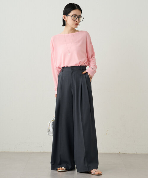LOUNGEDRESS(ラウンジドレス)の「シアーオーバーロンT(Tシャツ/カットソー・レディース・ピンク/オフホワイト/ブラック・FREE)」の21枚目の写真
