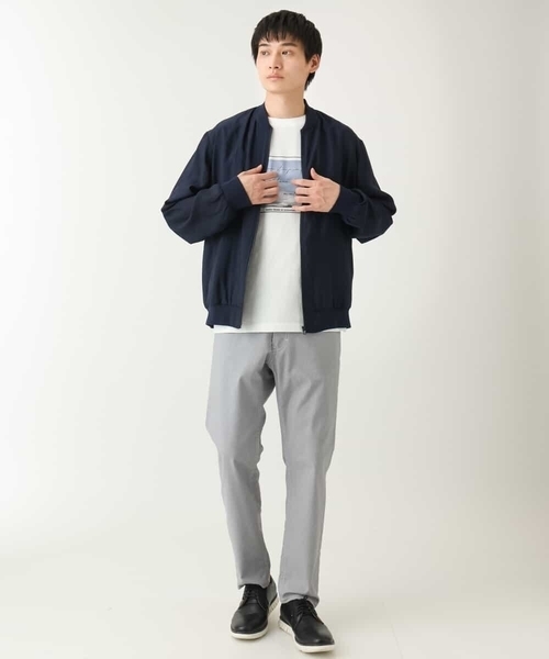 a.v.v（アーヴェヴェ）の「【洗濯機で洗える】シアーリブブルゾン（ブルゾン・メンズ・ネイビー/ブラック・46/48/50）」の16枚目の写真