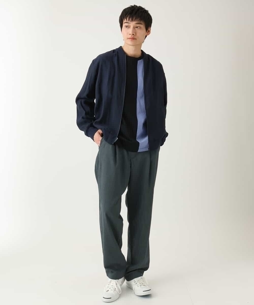 a.v.v（アーヴェヴェ）の「【洗濯機で洗える】シアーリブブルゾン（ブルゾン・メンズ・ネイビー/ブラック・46/48/50）」の20枚目の写真