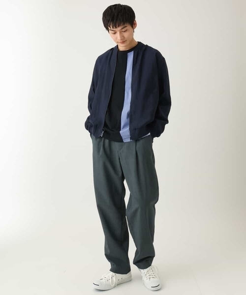 a.v.v（アーヴェヴェ）の「【洗濯機で洗える】シアーリブブルゾン（ブルゾン・メンズ・ネイビー/ブラック・46/48/50）」の21枚目の写真