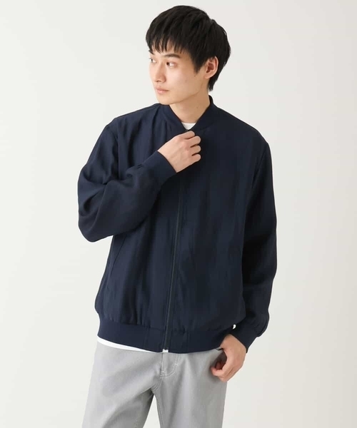 a.v.v（アーヴェヴェ）の「【洗濯機で洗える】シアーリブブルゾン（ブルゾン・メンズ・ネイビー/ブラック・46/48/50）」の6枚目の写真