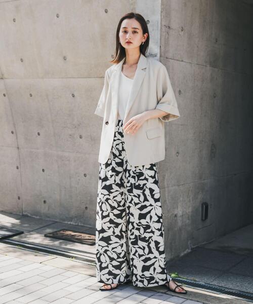 SENSE OF PLACE by URBAN RESEARCH（センスオブプレイスバイアーバンリサーチ）の「リーフプリントイージーパンツ（その他パンツ・レディース・ブラック系その他/ホワイト系その他/ブルー系その他・SMALL/MEDIUM）」の12枚目の写真