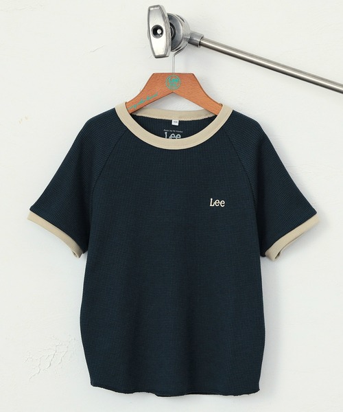 Lee（リー）の「Lee/リー 【110-150cm】キッズ リンガーワッフルTシャツ（Tシャツ/カットソー・キッズ・ホワイト/ネイビー・120/130/110）」の2枚目の写真
