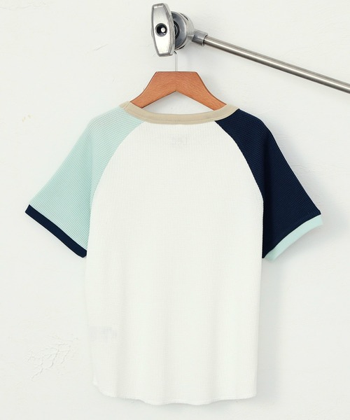 Lee（リー）の「Lee/リー 【110-150cm】キッズ リンガーワッフルTシャツ（Tシャツ/カットソー・キッズ・ホワイト/ネイビー・120/130/110）」の3枚目の写真