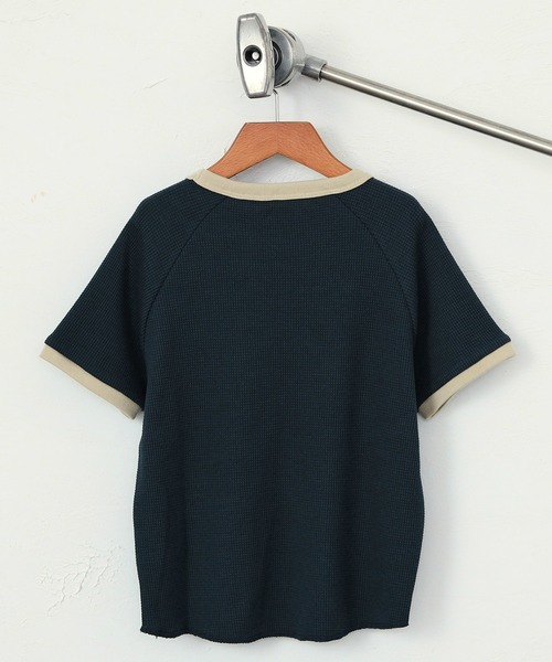 Lee（リー）の「Lee/リー 【110-150cm】キッズ リンガーワッフルTシャツ（Tシャツ/カットソー・キッズ・ホワイト/ネイビー・120/130/110）」の5枚目の写真