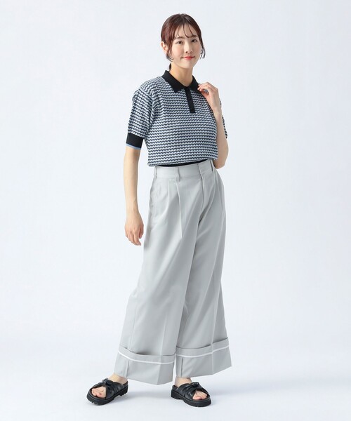 BEAMS HEART(ビームスハート)の「ターンバック ワイド スラックス(S~M)(スラックス・レディース・ブラック系その他2/チャコールグレー/ベージュ・SMALL/MEDIUM)」の7枚目の写真