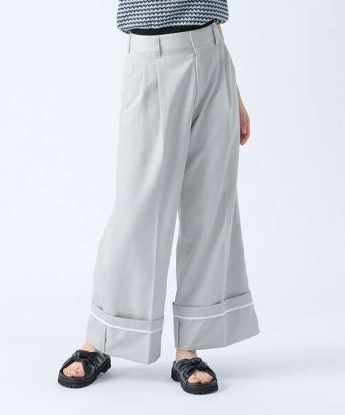 BEAMS HEART(ビームスハート)の「ターンバック ワイド スラックス(S~M)(スラックス・レディース・ブラック系その他2/チャコールグレー/ベージュ・SMALL/MEDIUM)」の10枚目の写真