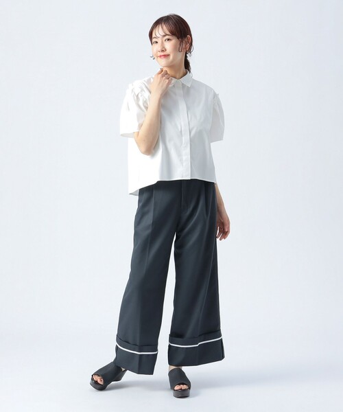 【極美品】BEAMS PLUS シンチバック ワイド トラウザーズ パンツ S 2 Pleats Trousers PE Twill（チノパンツ）｜BEAMS PLUS