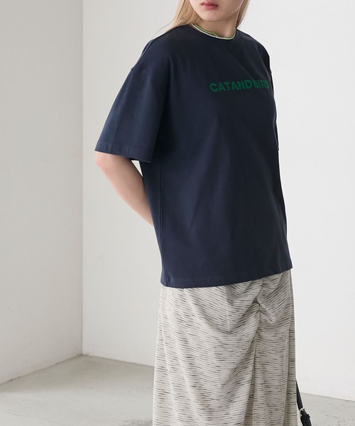 forksy.(フォルクシー)の「【forksy.】フロッキーロゴプリントTシャツ(Tシャツ/カットソー・レディース・チャコールグレー/アイボリー/レッド/ネイビー・FREE)」の13枚目の写真