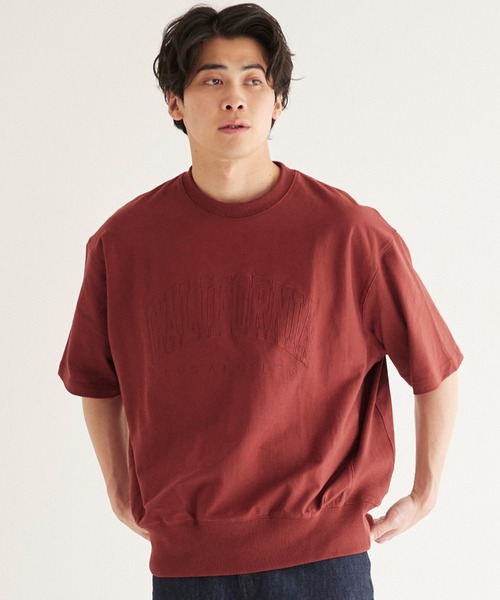 coca(coca)(コカ)の「アーチロゴ刺繍スウェットT(Tシャツ/カットソー・メンズ・チャコール/テラコッタ/ライトグレー/ダークグリーン・XL/M/L)」の4枚目の写真