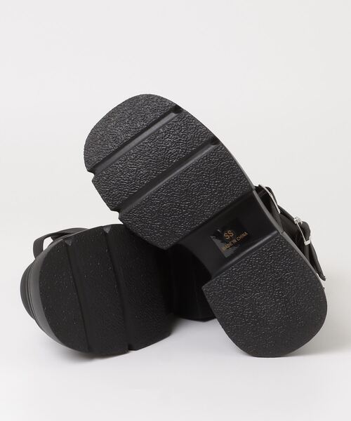 LOVEHUNTER(ラブハンター)の「LOVEHUNTER/+6.5cm 軽量厚底 3ベルトバックジップミドルブーツ(2207)(サンダル・レディース・グレー/ブラック系1/ブラック系2・SS/S/M/L/LL)」の4枚目の写真