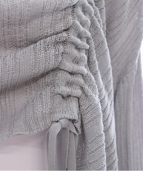 clear（クリア）の「透かし編みシャーリングトップス[韓国ファッション レイヤード ドロスト]≪SS新作≫（ニット/セーター・レディース・グレー/ベージュ/ブラック/ボルドー/カーキ・F）」の19枚目の写真