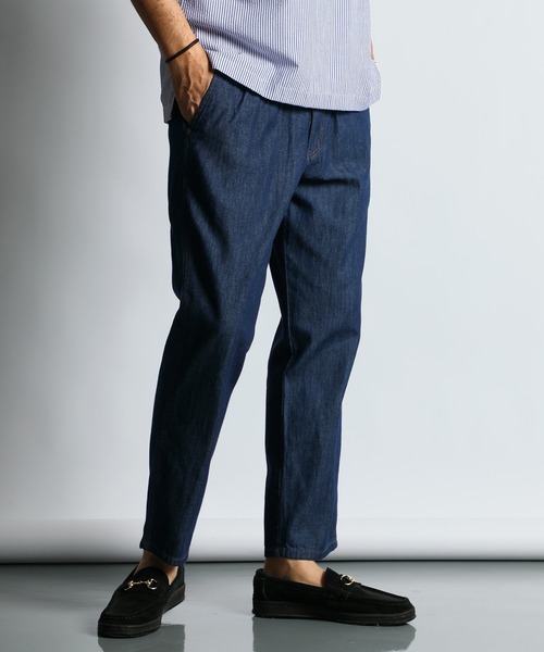 The DUFFER of ST.GEORGE（ザダファーオブセントジョージ）の「6.2oz DENIM EASY PANTS：6.2オンス デニム イージーパンツ（デニムパンツ・メンズ・ブラック/ダークインディゴブルー・SMALL/MEDIUM/LARGE/X-LARGE）」の5枚目の写真