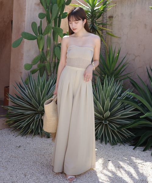 アニュアンス anuans ワンショルフリルオールインワン （BEIGE