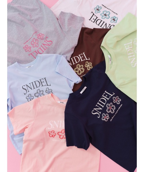 セール】【BOUQUET OF JOY】SNIDELロゴフラワーTシャツ（Tシャツ