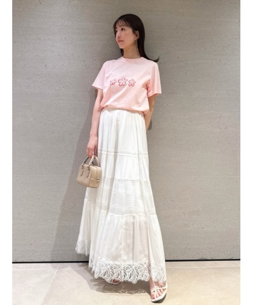 【BOUQUET OF JOY】SNIDELロゴフラワーTシャツ ミント スナイデル SNIDEL 【BOUQUET OF JOY】SNIDELロゴフラワーT