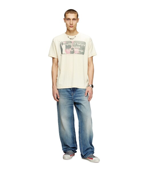 DIESEL（ディーゼル）の「メンズ Tシャツ T-NORM-T2（Tシャツ/カットソー・メンズ・ベージュ・LARGE/XX-LARGE/MEDIUM/SMALL/X-LARGE/X-SMALL）」の3枚目の写真
