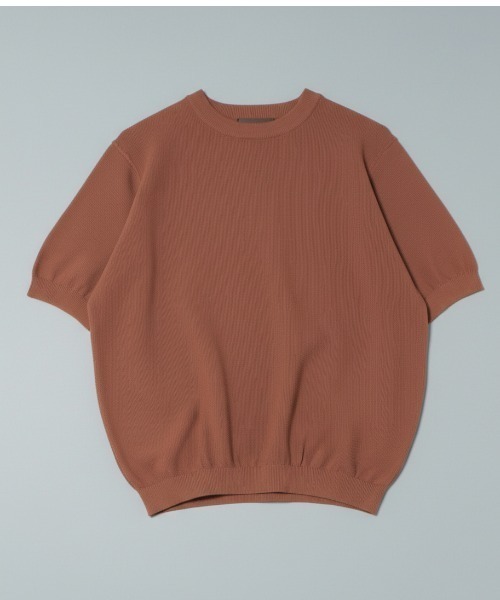 Rinascente(リナシェンテ)の「【Rinascente/リナシェンテ】Cervo 半袖 クルー ニット ドライタッチ 洗濯可(ニット/セーター・メンズ・ミント/グレイッシュベージュ/インディゴブルー/ネイビー/ブラウン/アイボリー/ブラック/マスタード・X-LARGE/LARGE/MEDIUM/SMALL)」の4枚目の写真