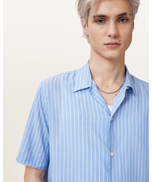 ALLSAINTS(オールセインツ)の「ARRAN SHORT SLEEVE SHIRT | ARRAN 半袖 シャツ(シャツ/ブラウス・メンズ・ブルー系その他・XS/S/M/L)」の4枚目の写真
